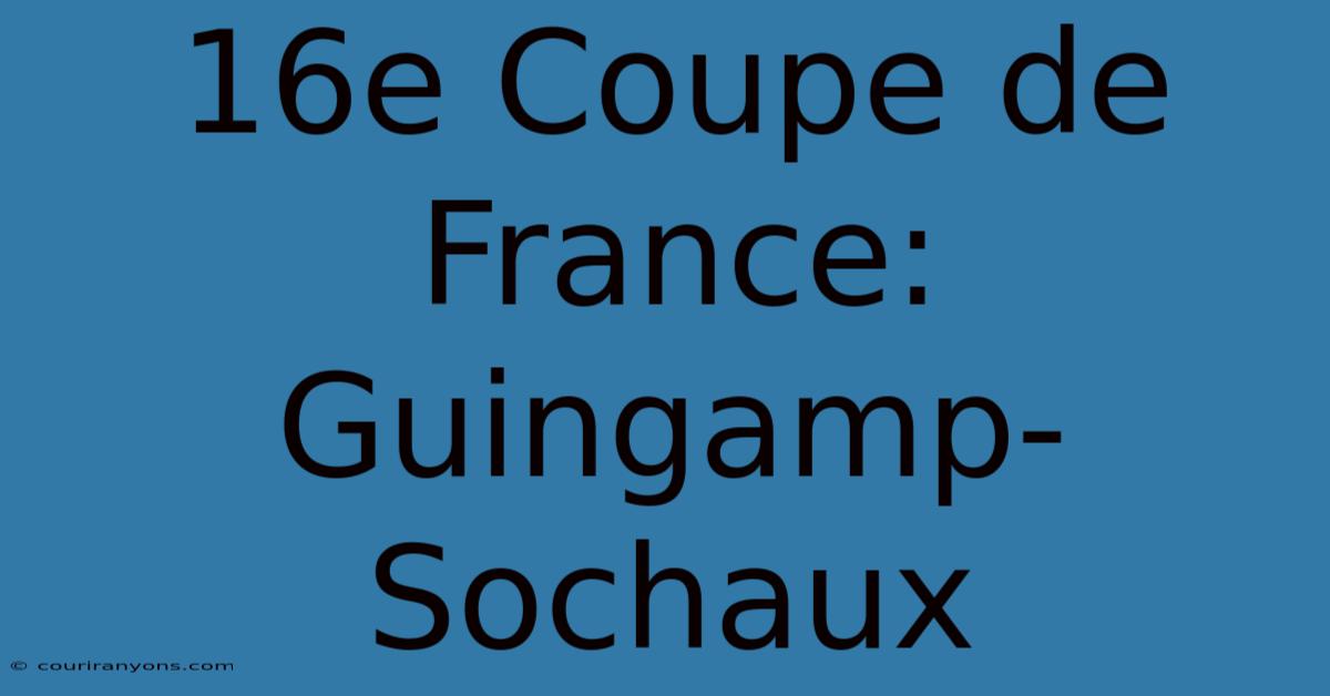 16e Coupe De France: Guingamp-Sochaux