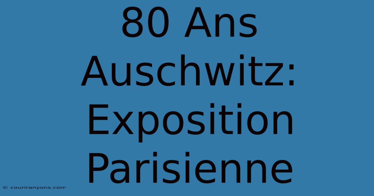 80 Ans Auschwitz: Exposition Parisienne