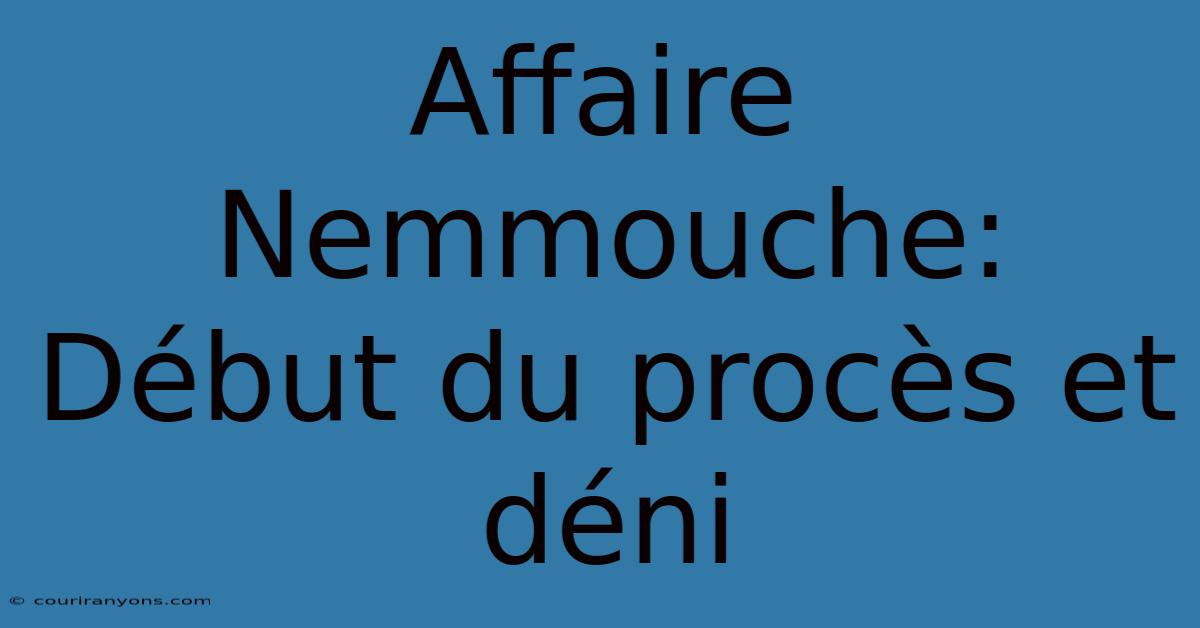 Affaire Nemmouche: Début Du Procès Et Déni