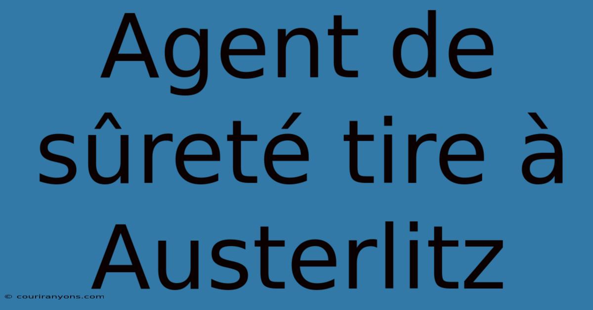 Agent De Sûreté Tire À Austerlitz