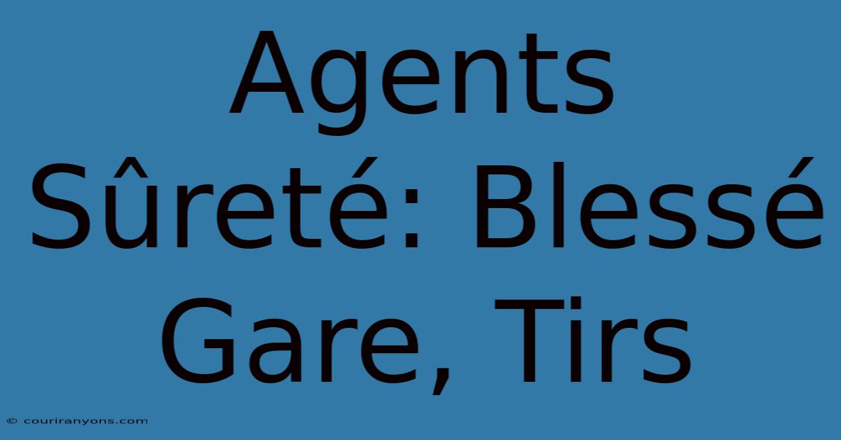 Agents Sûreté: Blessé Gare, Tirs