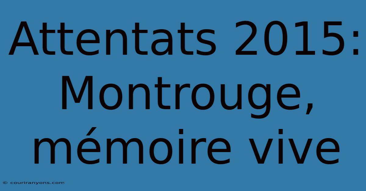 Attentats 2015: Montrouge, Mémoire Vive