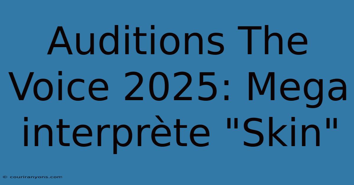 Auditions The Voice 2025: Mega Interprète 