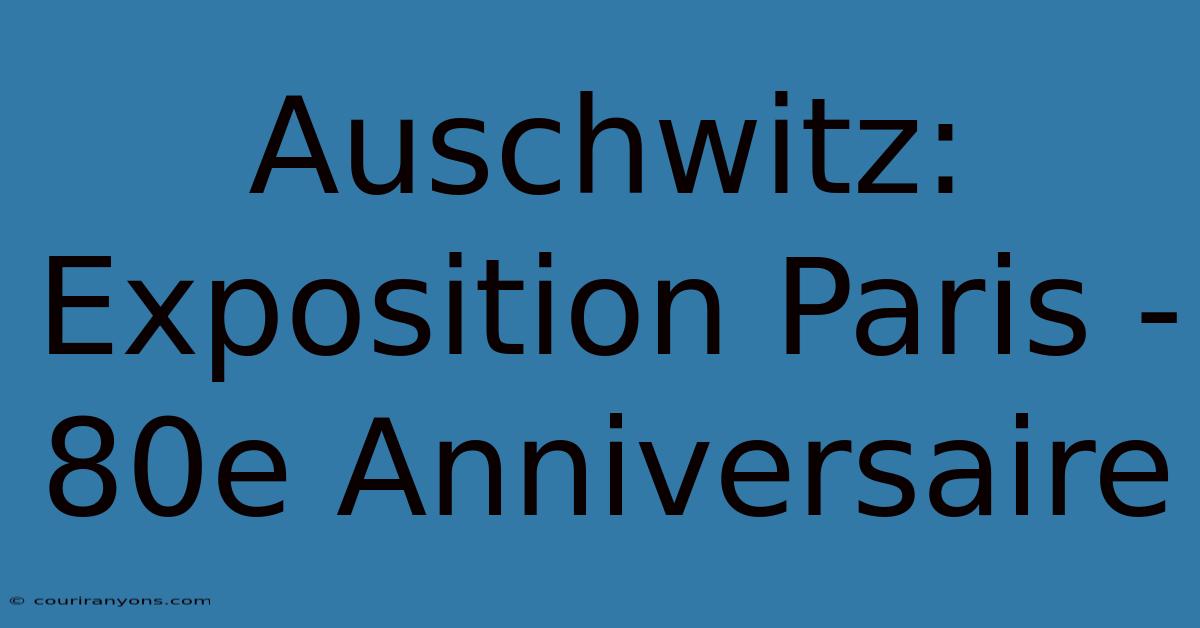 Auschwitz: Exposition Paris - 80e Anniversaire