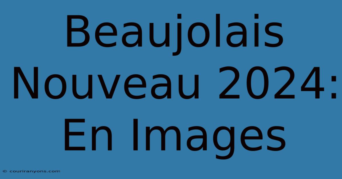 Beaujolais Nouveau 2024: En Images