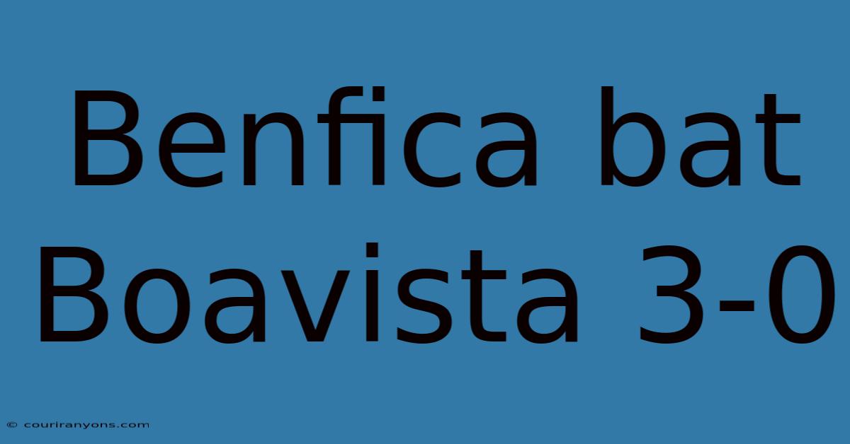 Benfica Bat Boavista 3-0