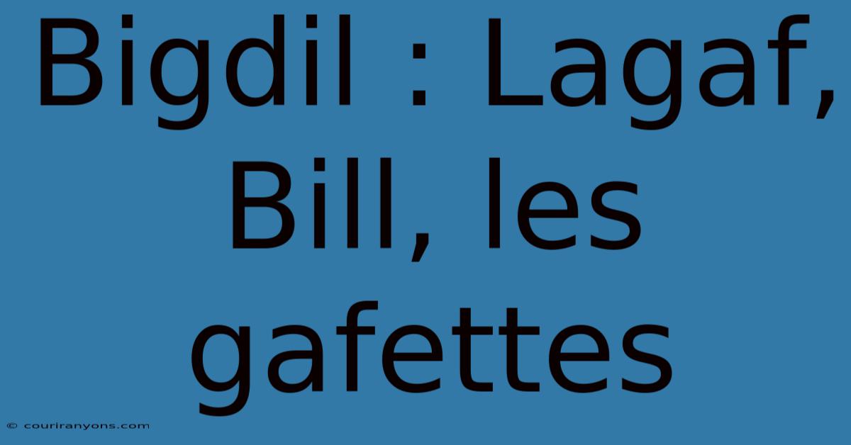 Bigdil : Lagaf, Bill, Les Gafettes