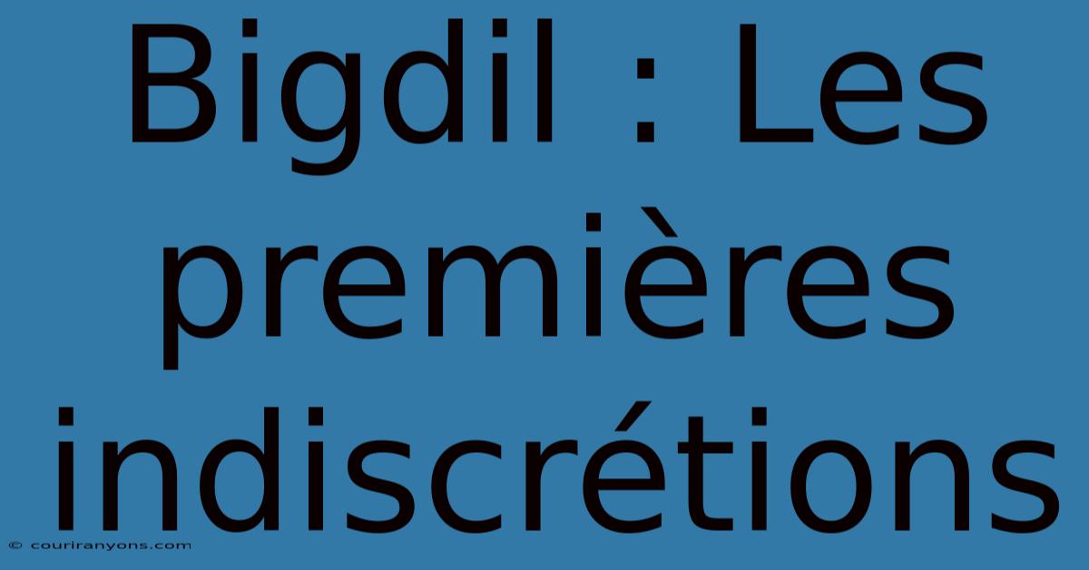 Bigdil : Les Premières Indiscrétions