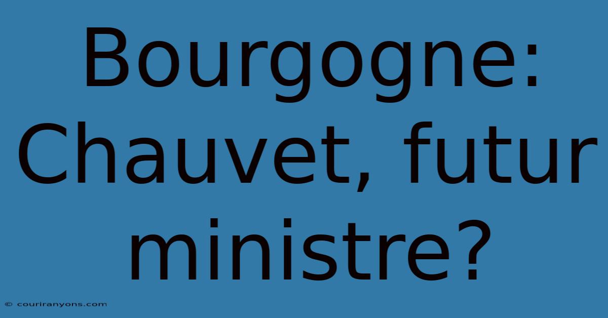 Bourgogne: Chauvet, Futur Ministre?