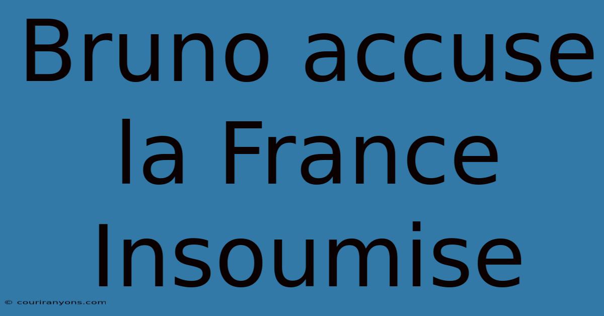 Bruno Accuse La France Insoumise