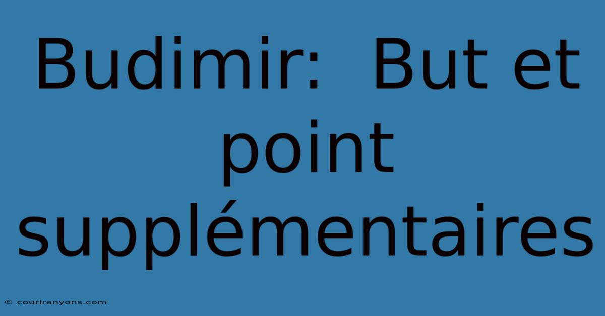 Budimir:  But Et Point Supplémentaires