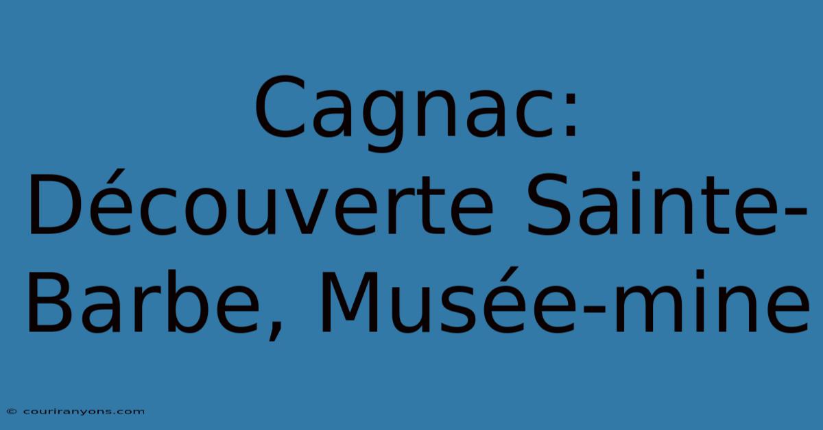 Cagnac: Découverte Sainte-Barbe, Musée-mine