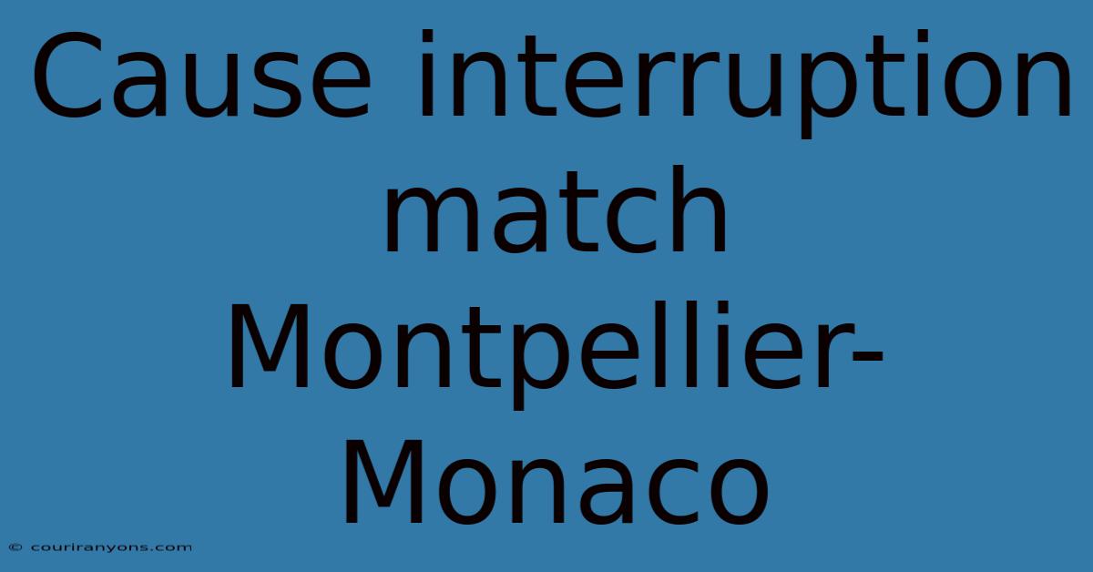 Cause Interruption Match Montpellier-Monaco