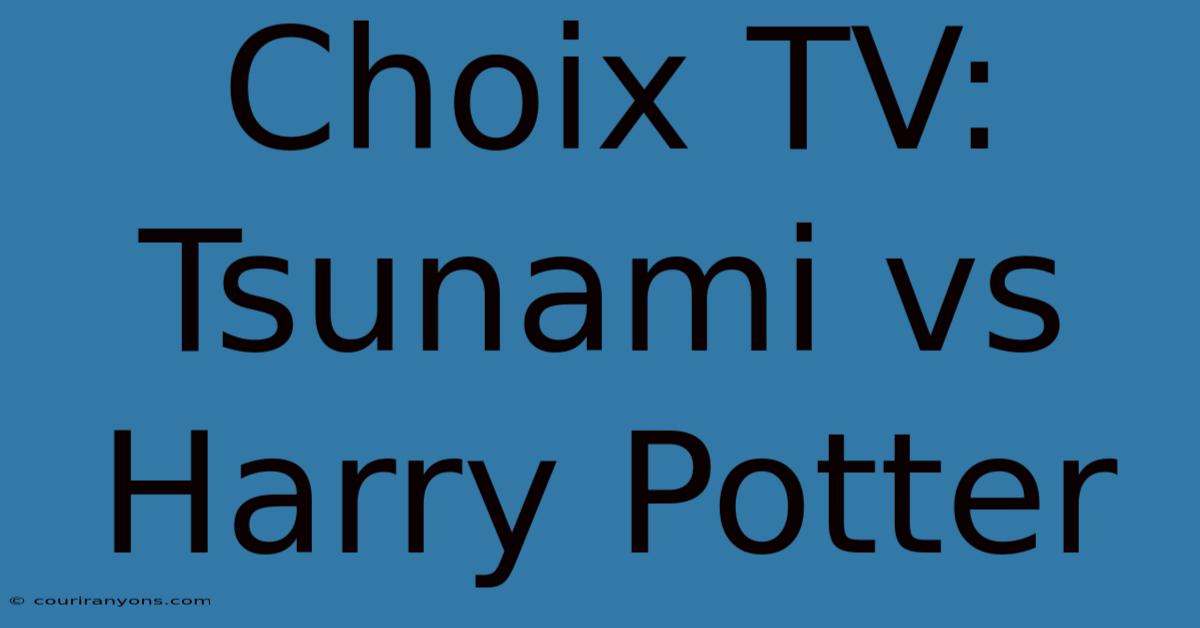 Choix TV: Tsunami Vs Harry Potter