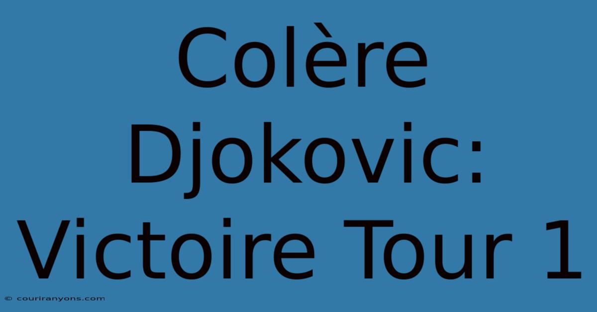 Colère Djokovic: Victoire Tour 1