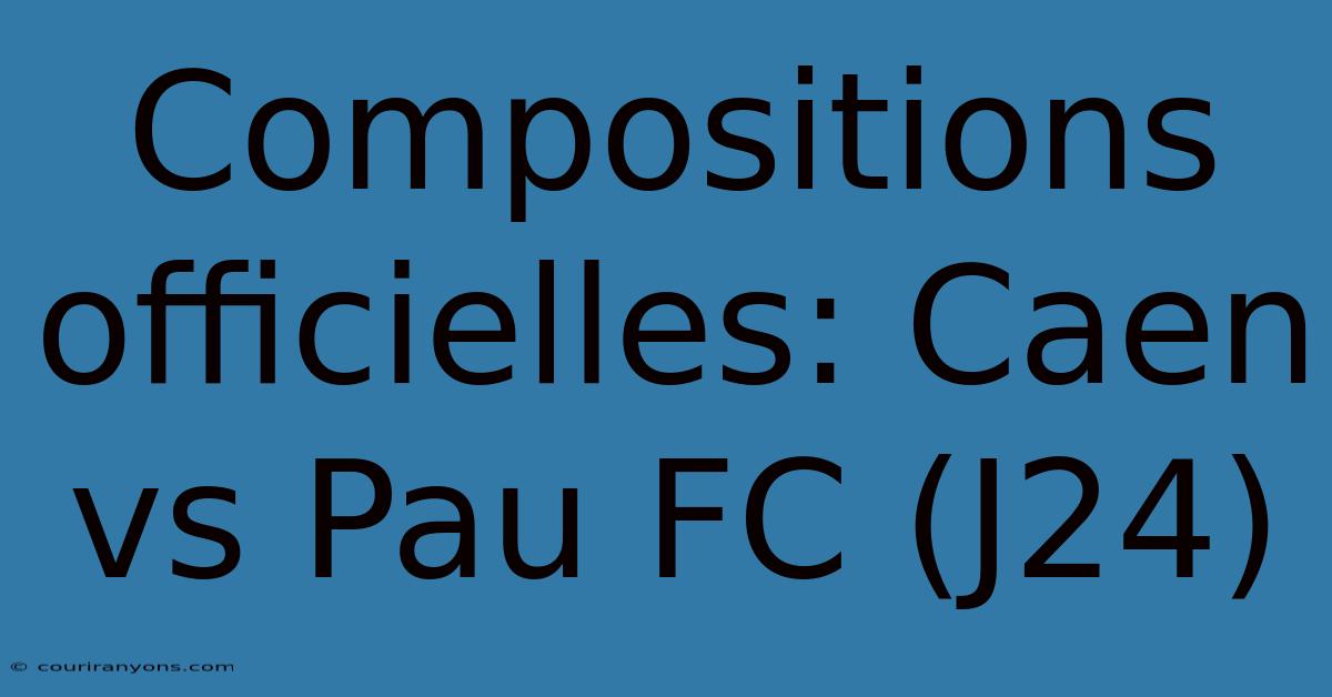 Compositions Officielles: Caen Vs Pau FC (J24)