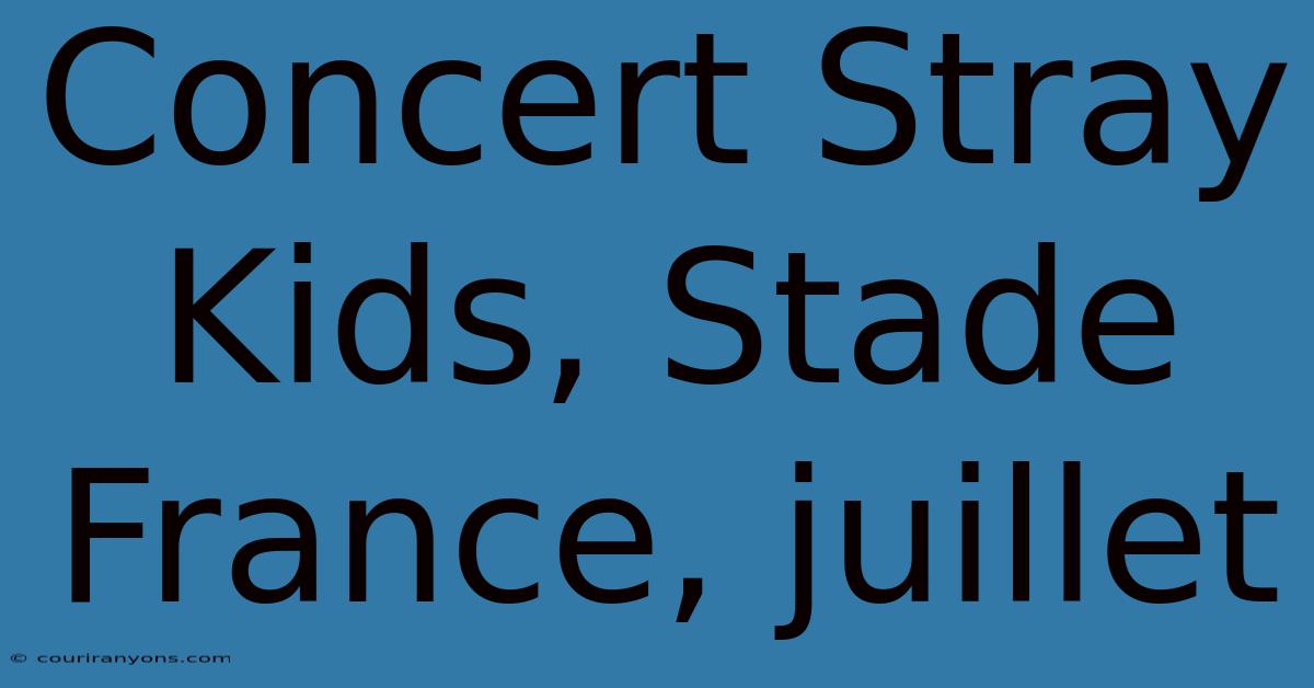 Concert Stray Kids, Stade France, Juillet