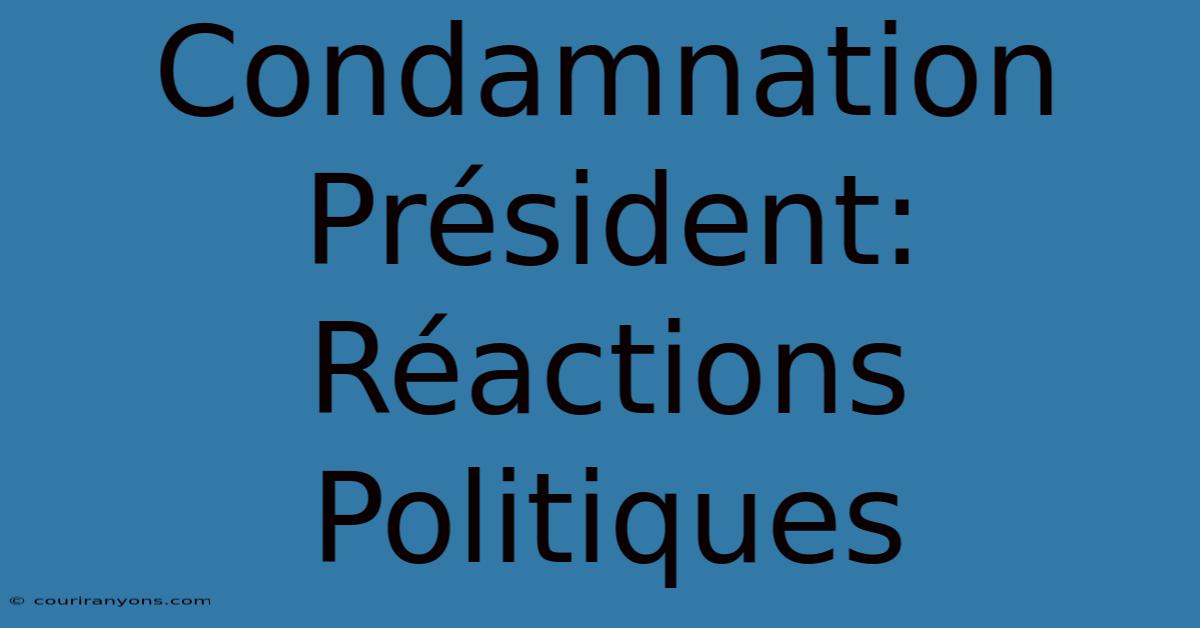 Condamnation Président: Réactions Politiques