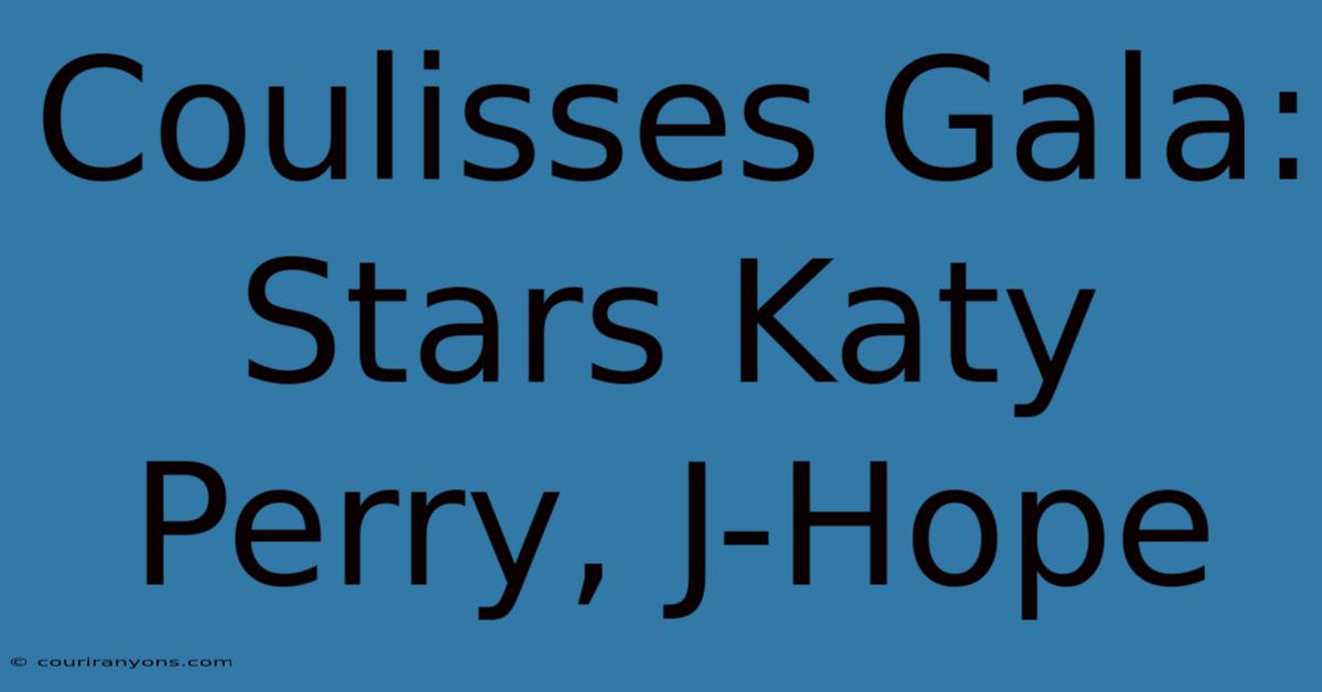 Coulisses Gala: Stars Katy Perry, J-Hope