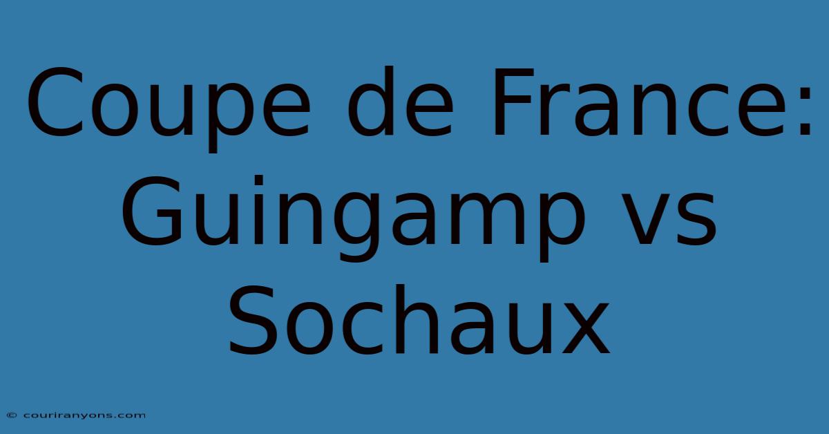 Coupe De France: Guingamp Vs Sochaux