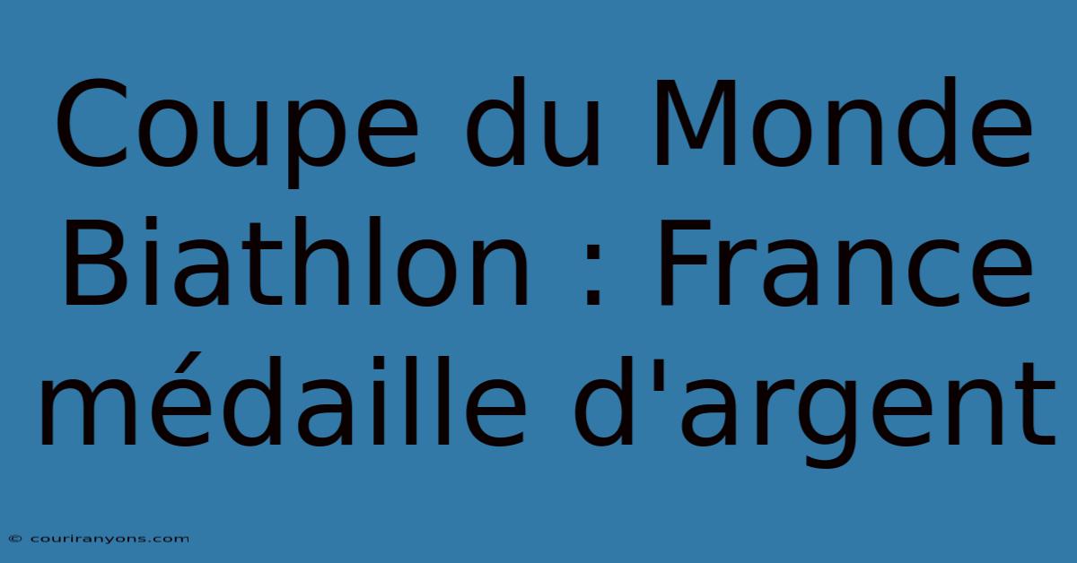 Coupe Du Monde Biathlon : France Médaille D'argent