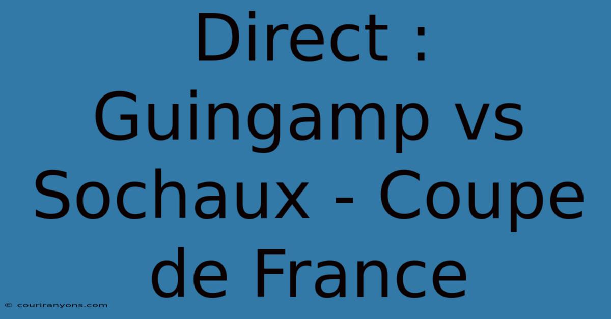 Direct : Guingamp Vs Sochaux - Coupe De France