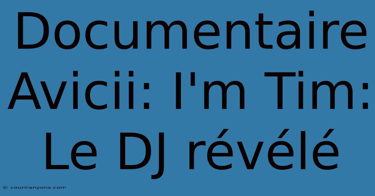 Documentaire Avicii: I'm Tim: Le DJ Révélé