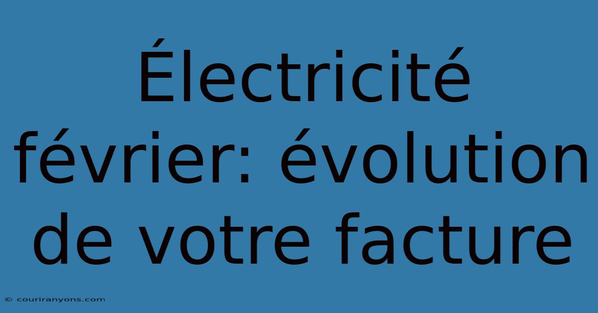 Électricité Février: Évolution De Votre Facture