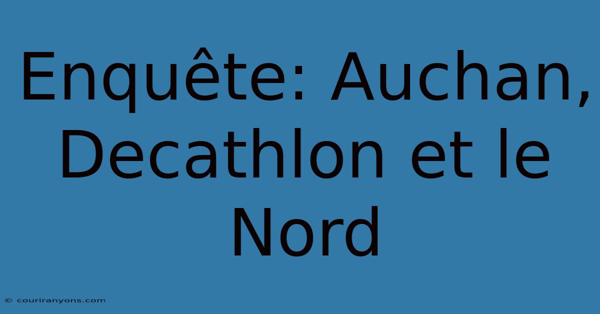 Enquête: Auchan, Decathlon Et Le Nord