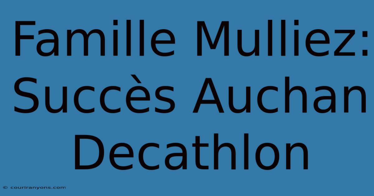 Famille Mulliez: Succès Auchan Decathlon