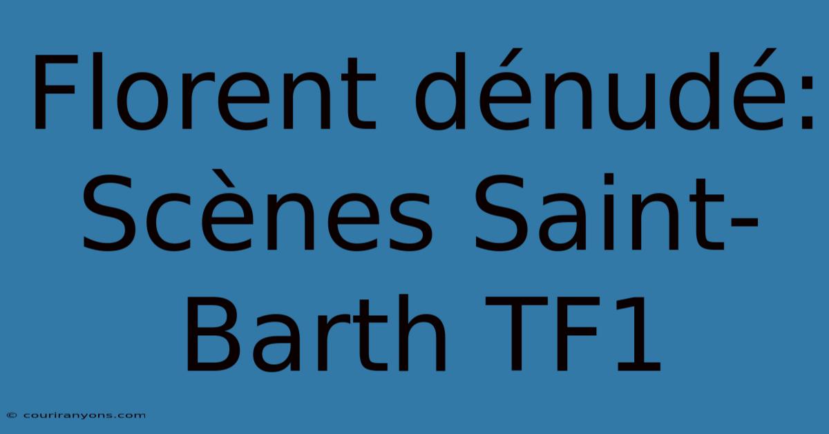 Florent Dénudé: Scènes Saint-Barth TF1