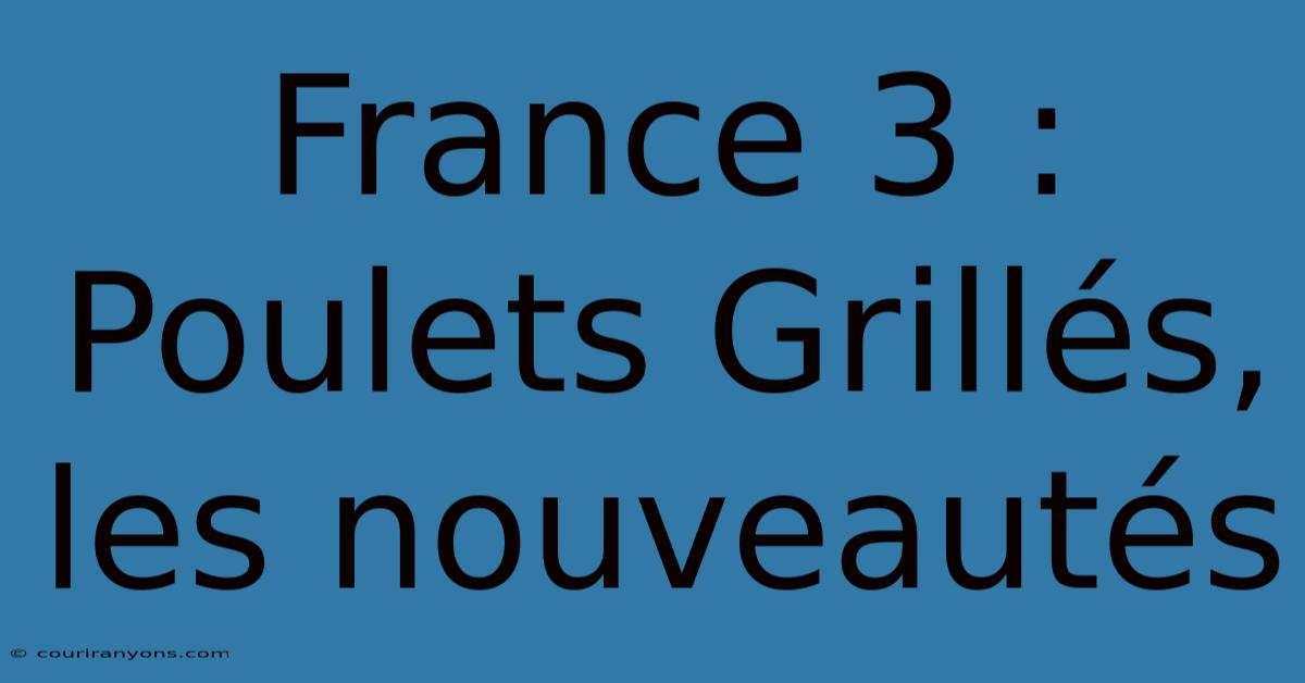 France 3 :  Poulets Grillés,  Les Nouveautés