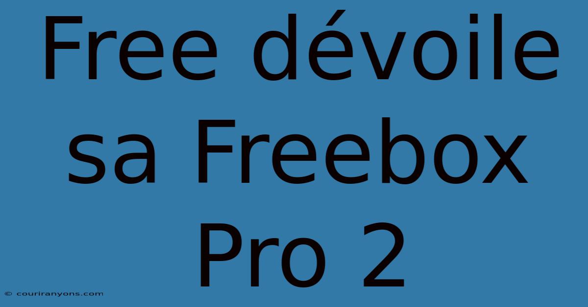 Free Dévoile Sa Freebox Pro 2