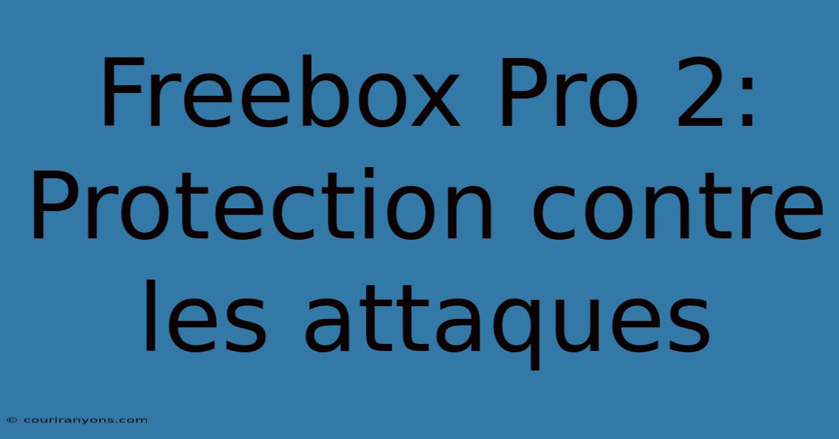 Freebox Pro 2:  Protection Contre Les Attaques