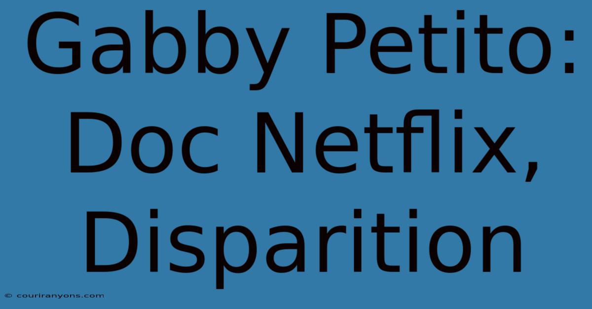 Gabby Petito: Doc Netflix, Disparition