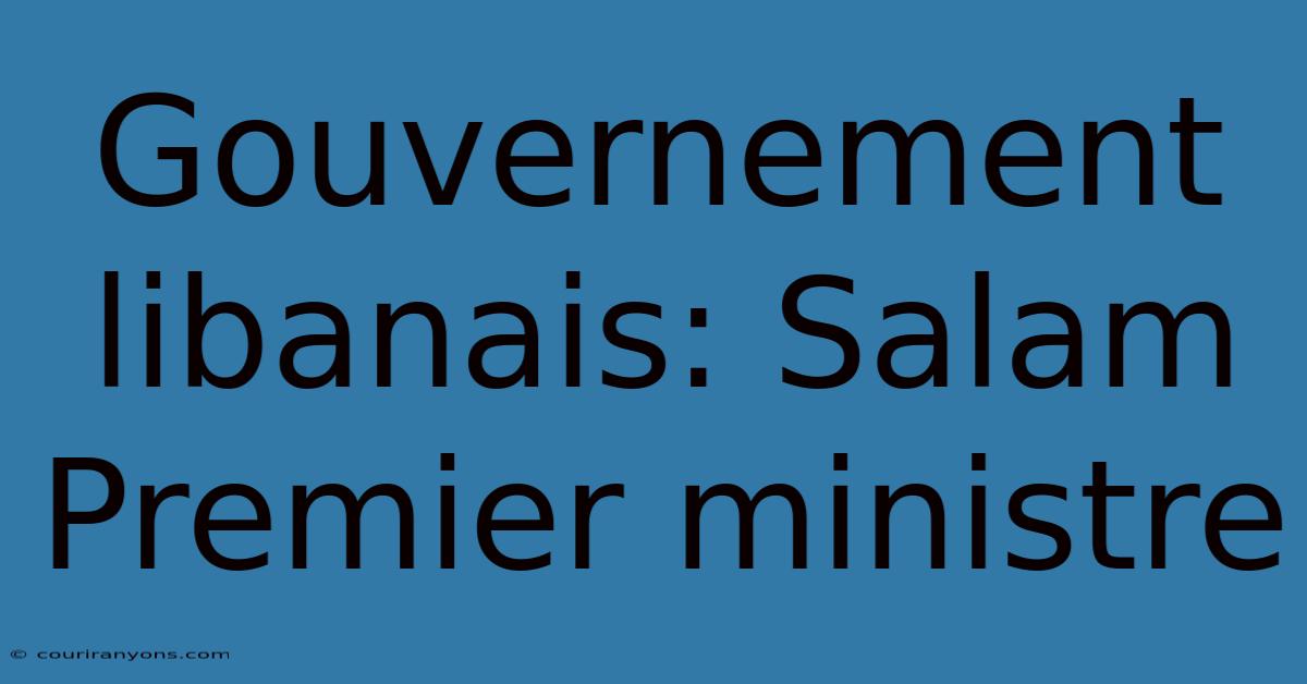 Gouvernement Libanais: Salam Premier Ministre