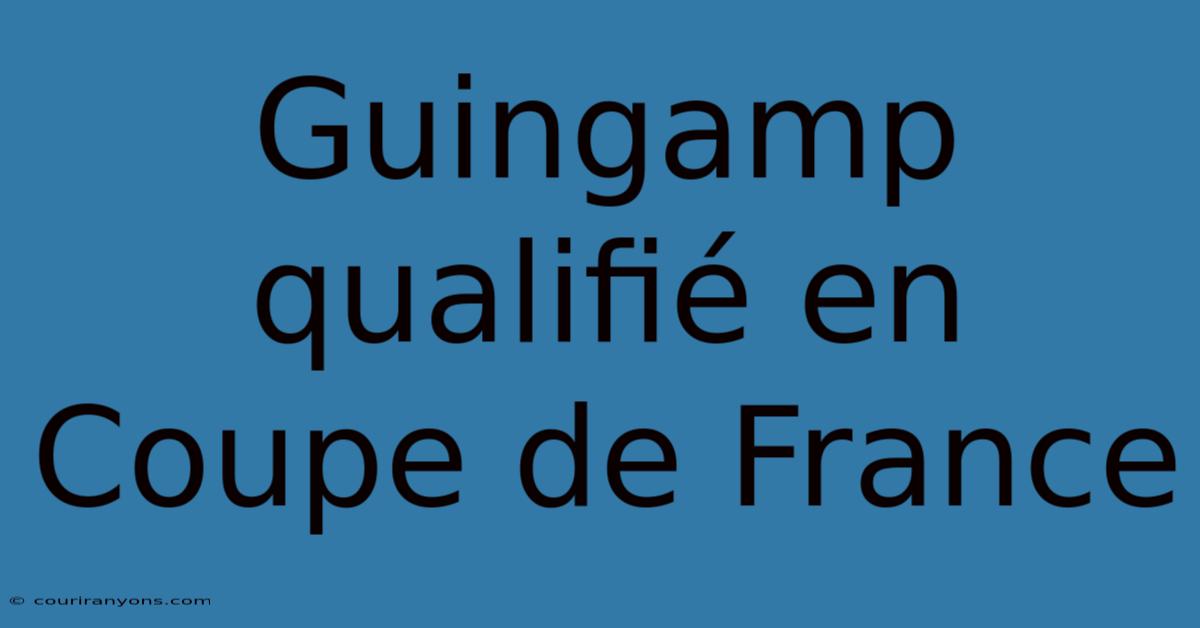 Guingamp Qualifié En Coupe De France