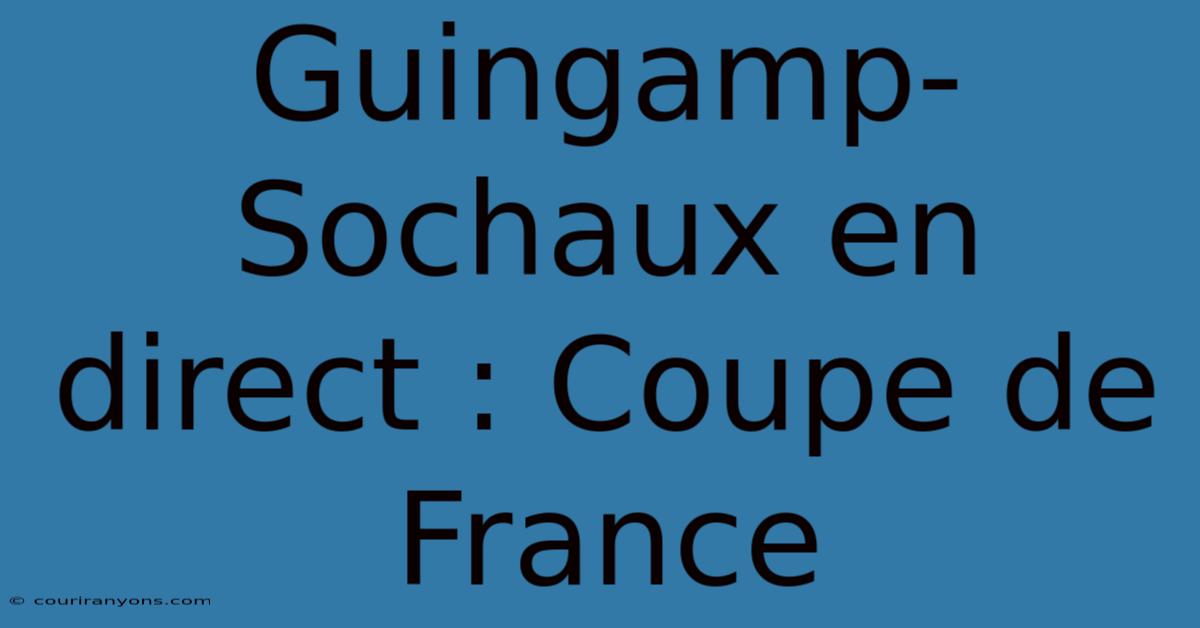 Guingamp-Sochaux En Direct : Coupe De France