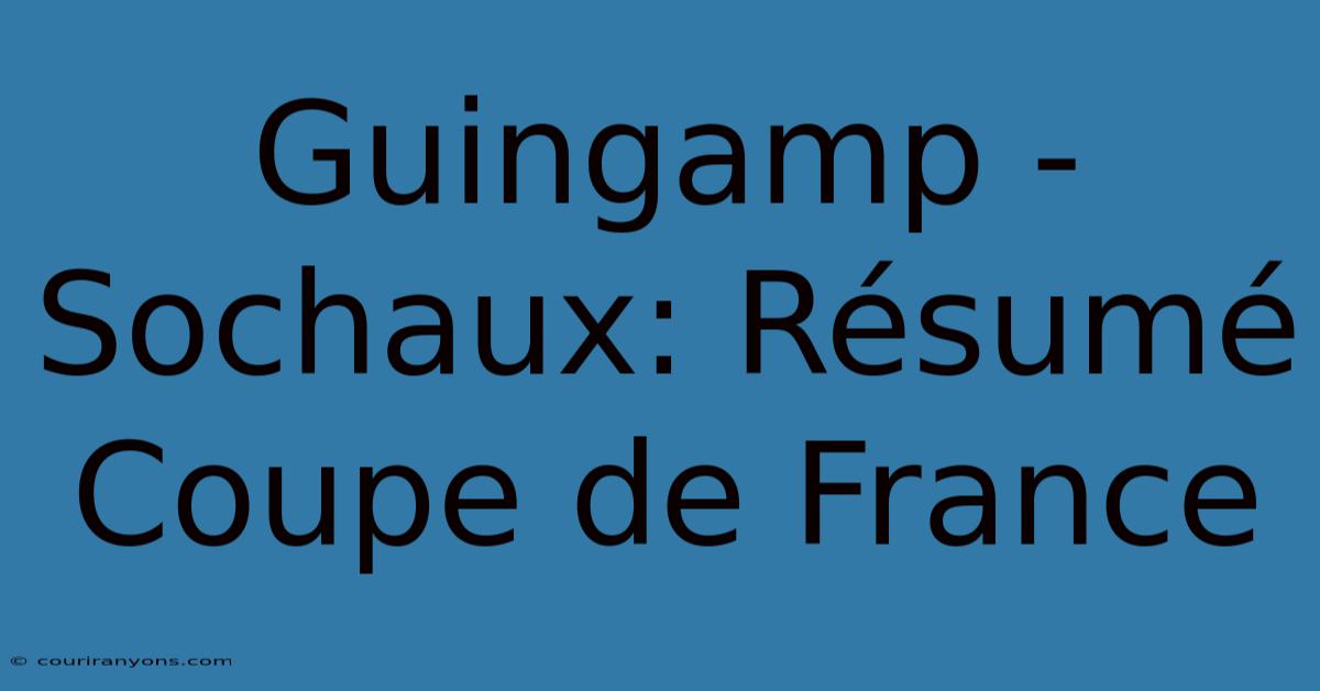 Guingamp - Sochaux: Résumé Coupe De France