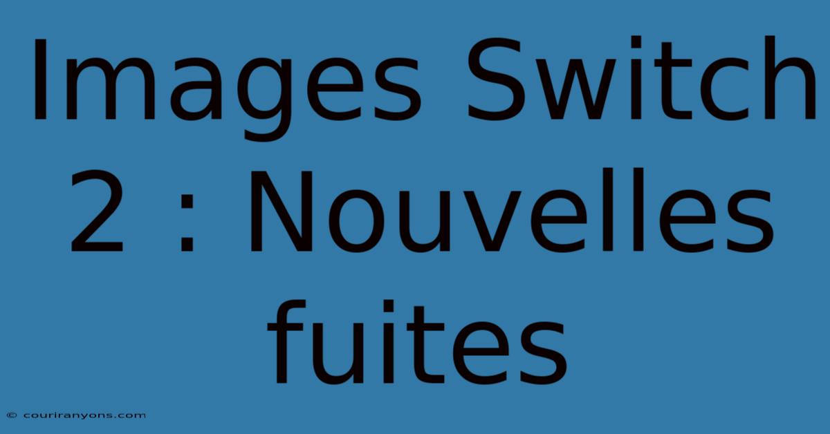 Images Switch 2 : Nouvelles Fuites