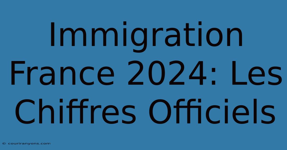 Immigration France 2024: Les Chiffres Officiels