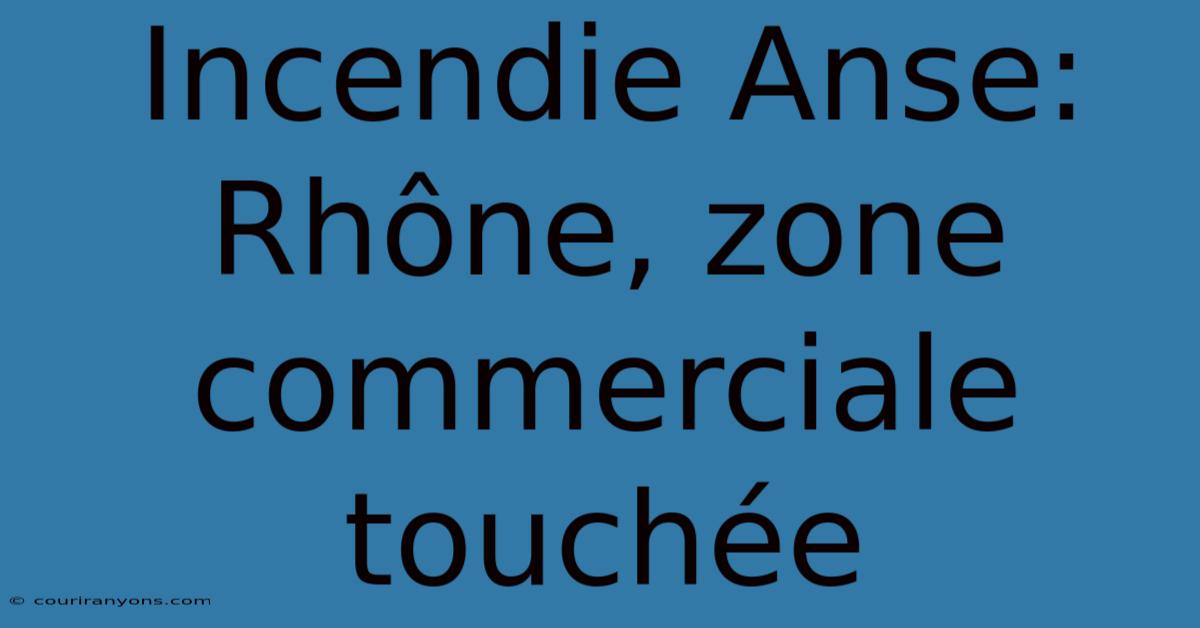 Incendie Anse: Rhône, Zone Commerciale Touchée