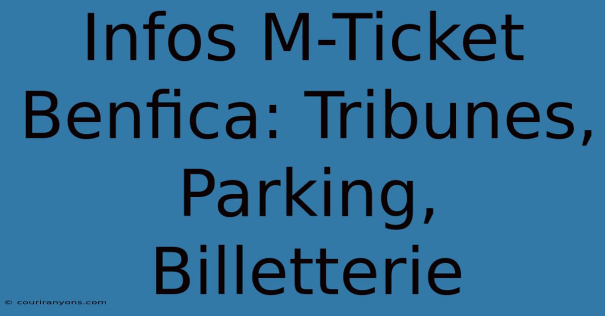 Infos M-Ticket Benfica: Tribunes, Parking, Billetterie