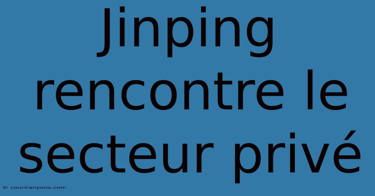 Jinping Rencontre Le Secteur Privé