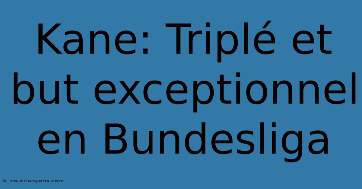 Kane: Triplé Et But Exceptionnel En Bundesliga