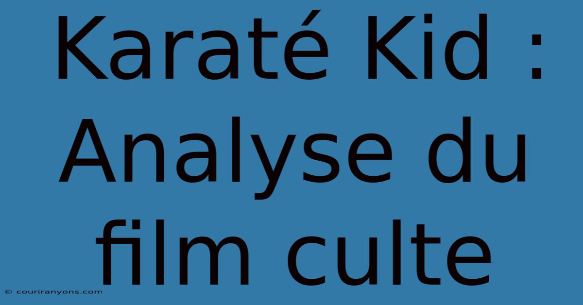 Karaté Kid : Analyse Du Film Culte