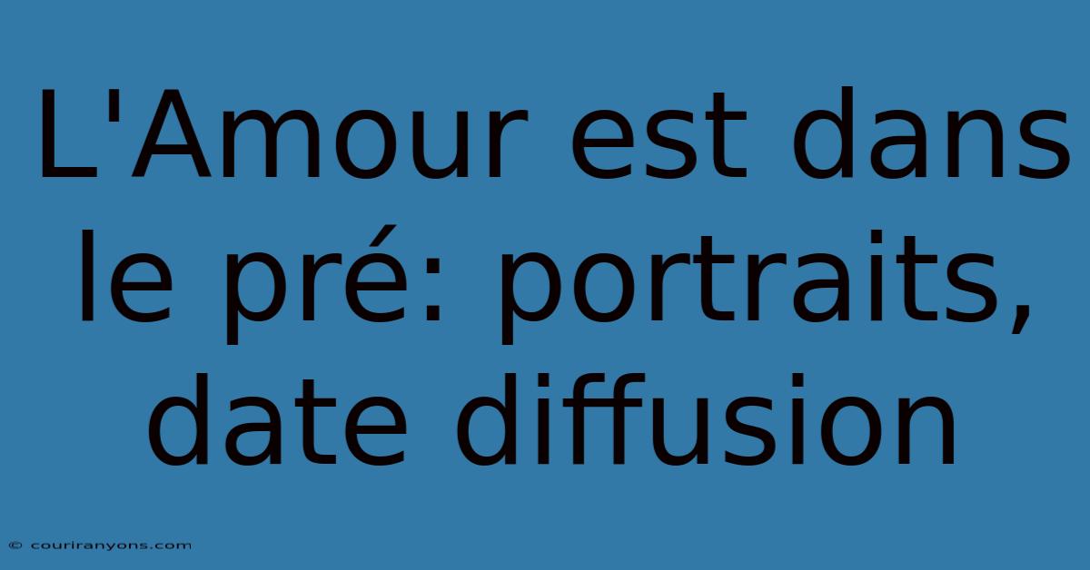 L'Amour Est Dans Le Pré: Portraits, Date Diffusion