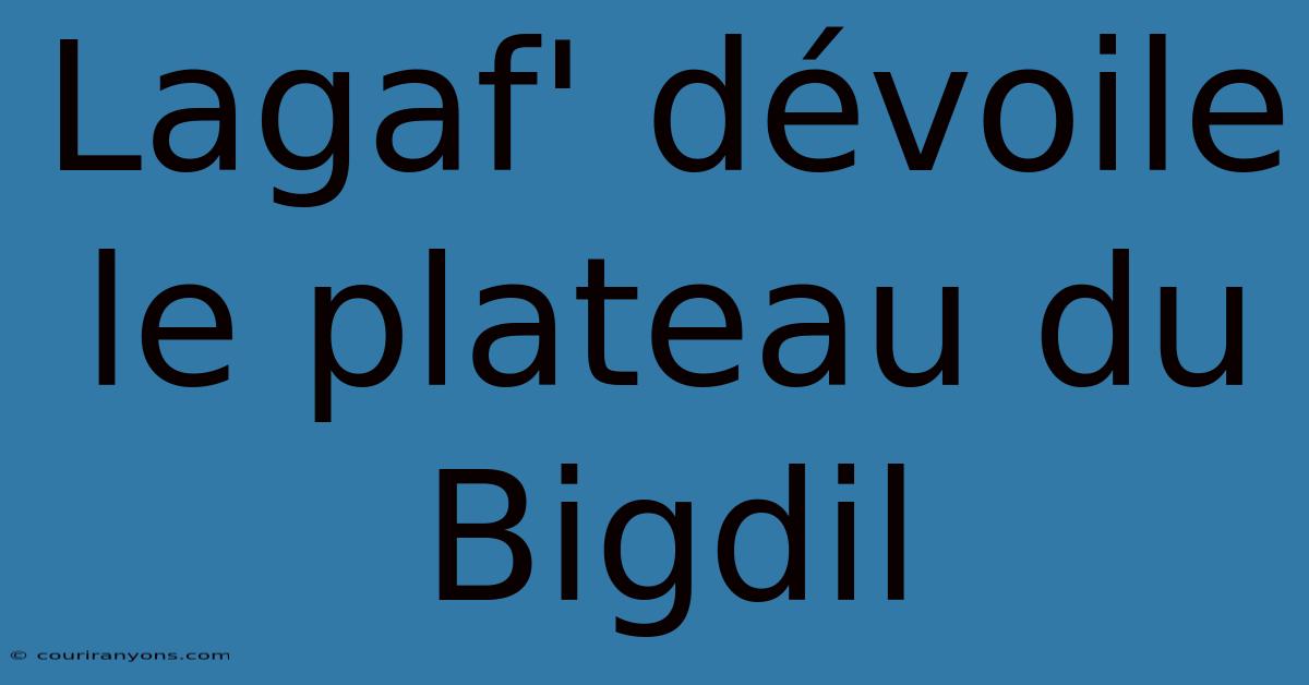 Lagaf' Dévoile Le Plateau Du Bigdil