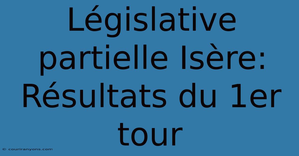 Législative Partielle Isère: Résultats Du 1er Tour