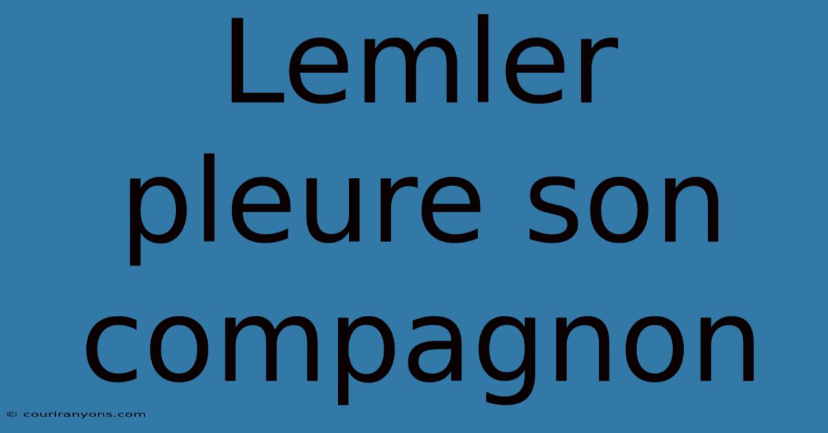 Lemler Pleure Son Compagnon